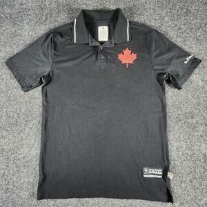 Team Canada Hudson's Bay Olympics Polo Golf Shirt Men's Size Small Black